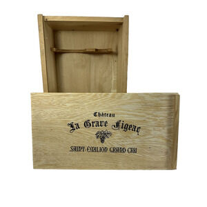 Chateau La Grave Figeac Wine Box Saint-Emilion Grand Cru Wooden Storage